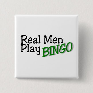 Badge Carré 5 Cm Vrai bingo-test de jeu d'hommes