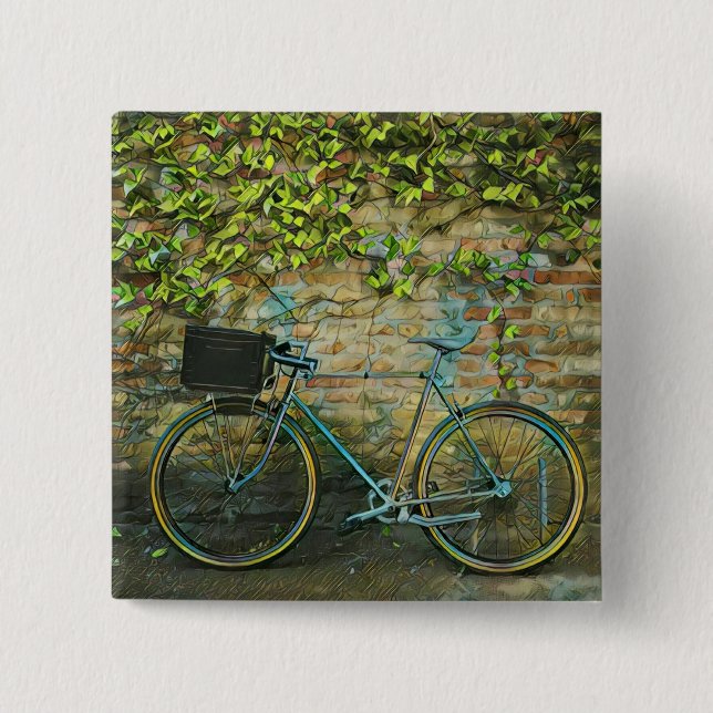 Badge Carré 5 Cm VTT cadeau (Devant)