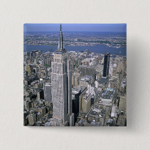 Badge Carré 5 Cm Vue aérienne de l'Empire State Building et