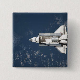 Badge Carré 5 Cm Vue aérienne de Space Shuttle Discovery 3
