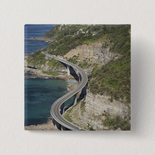 Badge Carré 5 Cm Vue aérienne du pont de Sea Cliff près de Wollongo