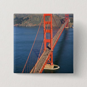 Badge Carré 5 Cm Vue aérienne du pont du Golden Gate