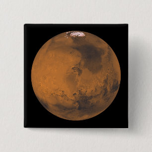 Badge Carré 5 Cm Vue de couleur globale de Mars