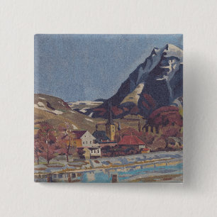 Badge Carré 5 Cm Vue de Dolný Kubín par Arnold Peter Weisz