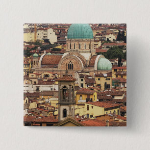 Badge Carré 5 Cm Vue de Florence, Italie depuis Piazza