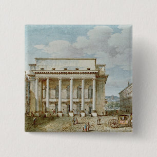Badge Carré 5 Cm Vue de la façade du théâtre Italien
