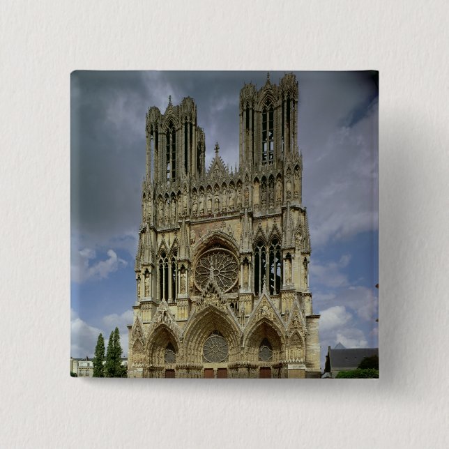 Badge Carré 5 Cm Vue de la façade occidentale (Devant)