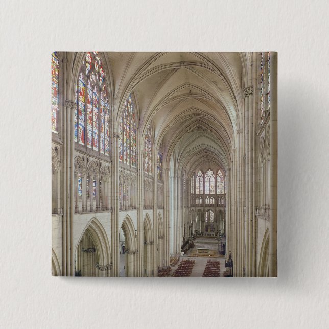 Badge Carré 5 Cm Vue de la nef et du choeur (Devant)
