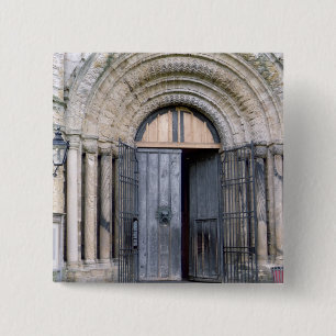 Badge Carré 5 Cm Vue de la porte du nord de la cathédrale de Durha