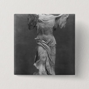 Badge Carré 5 Cm Vue de la victoire Samothrace dans le musée de