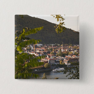 Badge Carré 5 Cm Vue de la vieille ville de Heidelberg