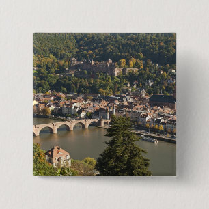 Badge Carré 5 Cm Vue de l'Alte Brucke ou Vieux Pont