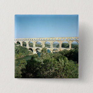Badge Carré 5 Cm Vue de l'aqueduc romain, c.19 construit AVANT