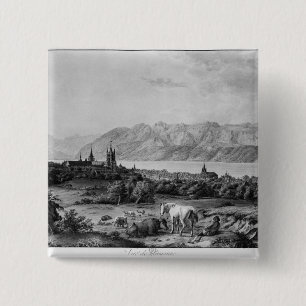 Badge Carré 5 Cm Vue de Lausanne