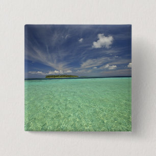 Badge Carré 5 Cm Vue de l'île de Funadoo depuis Funadovilligilli 2