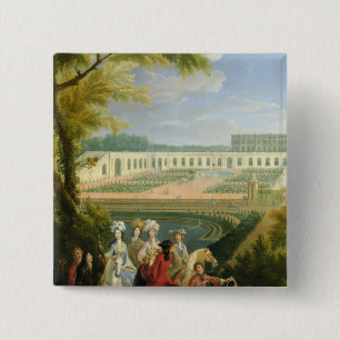 Badge Carré 5 Cm Vue de l'Orangerie à Versailles, après 1697
