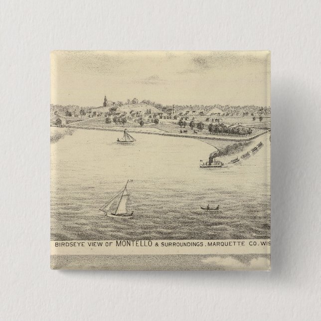 Badge Carré 5 Cm Vue de Montello (Devant)