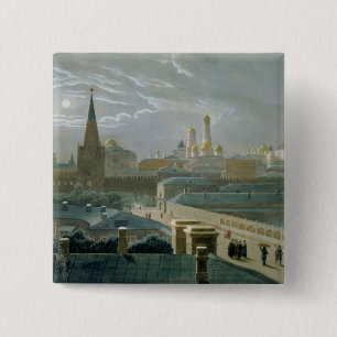 Badge Carré 5 Cm Vue de Moscou Kremlin, 1840's