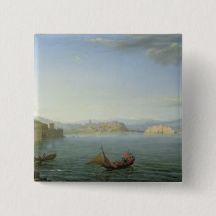 Badge Carré 5 Cm Vue de Naples, 1750