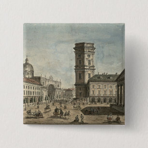 Badge Carré 5 Cm Vue de Nevsky Prospekt, St Petersburg, 1810