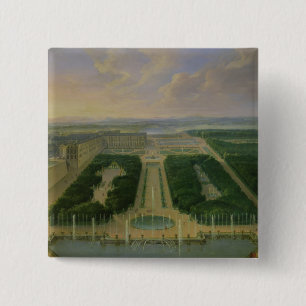 Badge Carré 5 Cm Vue de perspective du château