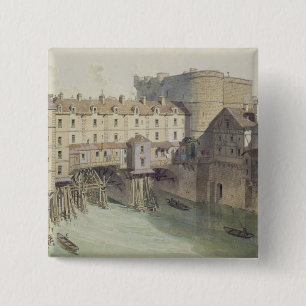 Badge Carré 5 Cm Vue de petit Chatelet et du petit Pont