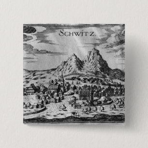 Badge Carré 5 Cm Vue de Schwyz