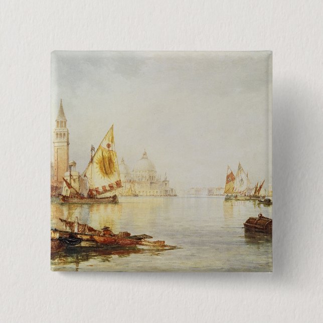 Badge Carré 5 Cm Vue de Venise (Devant)