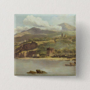 Badge Carré 5 Cm Vue de Vico Estense de Sorrente regardant vers