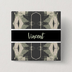 Badge Carré 5 Cm Vue d'ensemble d'un bâtiment vintage à Alger en Al