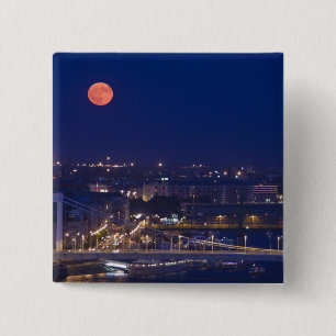 Badge Carré 5 Cm Vue depuis le bassin des pêcheurs à côté de Ma