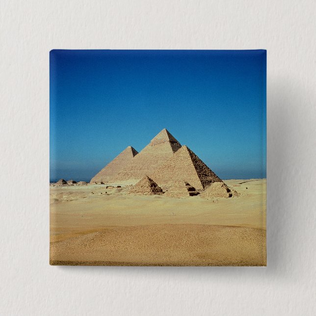 Badge Carré 5 Cm Vue des pyramides (Devant)