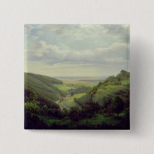 Badge Carré 5 Cm Vue du château de Heilenberg chez Jugenheim