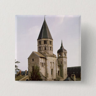 Badge Carré 5 Cm Vue du Clocher de l'Eau Benite