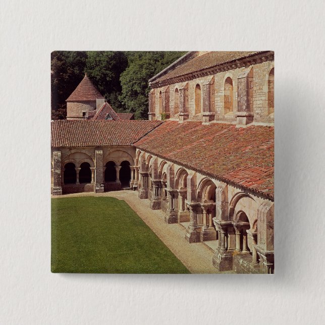 Badge Carré 5 Cm Vue du cloître 2 (Devant)