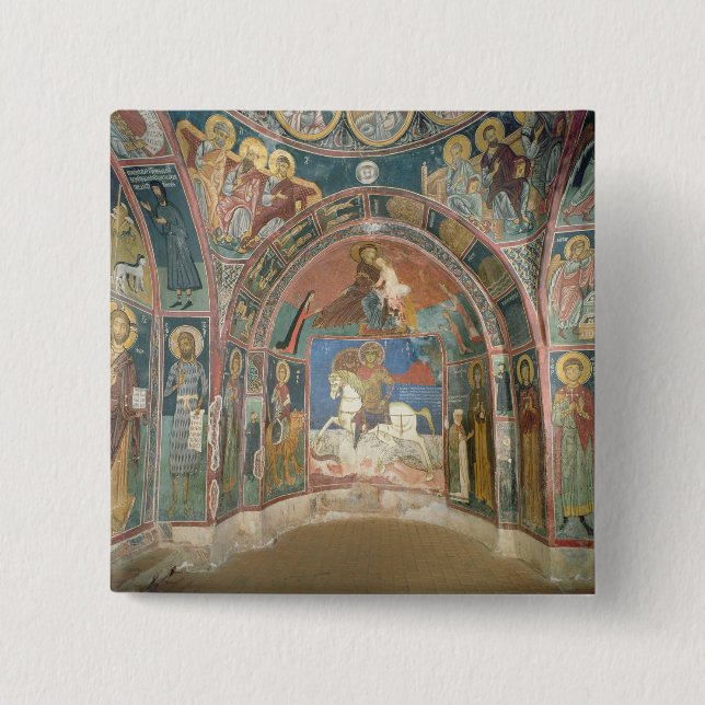 Badge Carré 5 Cm Vue du narthex, 1332-3 (Devant)
