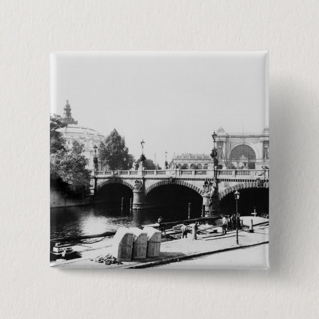 Badge Carré 5 Cm Vue du pont de Moltke (Devant)