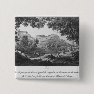 Badge Carré 5 Cm Vue du torrent connu sous le nom de La Sanguese