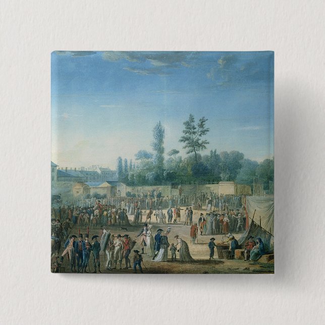 Badge Carré 5 Cm Vue du Tuileries (Devant)