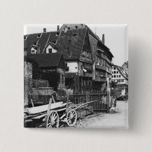 Badge Carré 5 Cm Vue du vieux quart, Ulm, c.1910