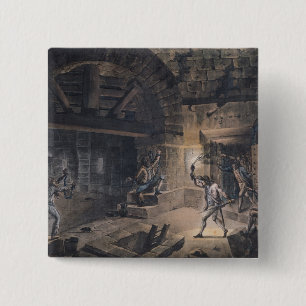 Badge Carré 5 Cm Vue d'une cellule dans la bastille