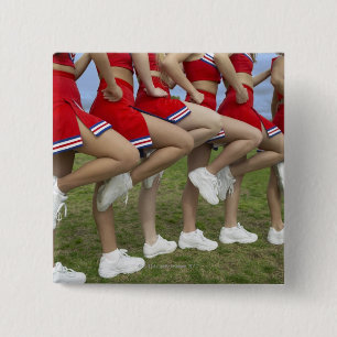 Badge Carré 5 Cm Vue en basse section d'un groupe de Cheerleaders