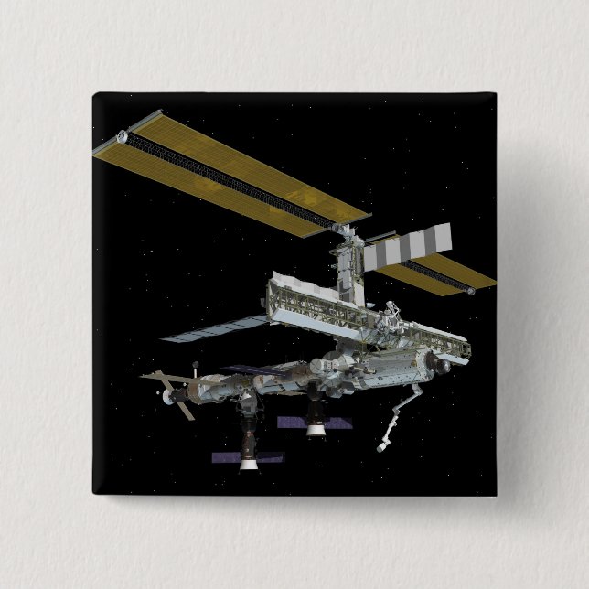 Badge Carré 5 Cm Vue générée par ordinateur (Devant)