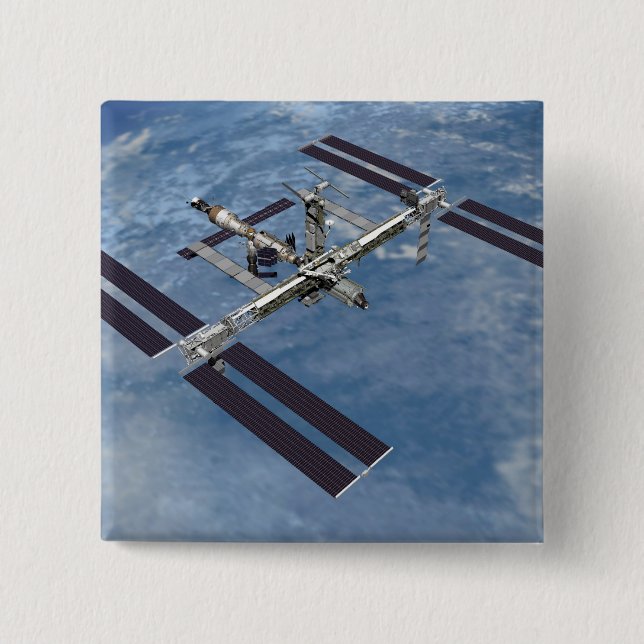 Badge Carré 5 Cm Vue générée par ordinateur 22 (Devant)