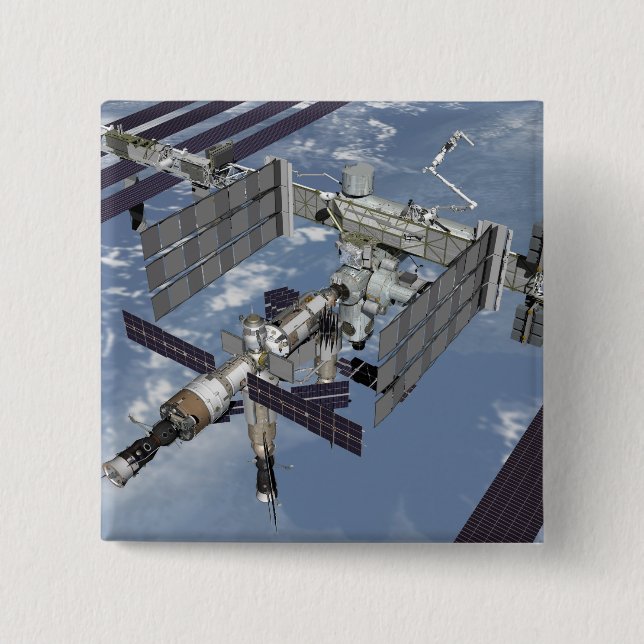 Badge Carré 5 Cm Vue générée par ordinateur 6 (Devant)