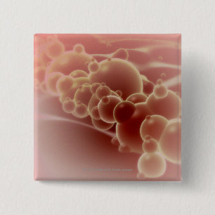 Badge Carré 5 Cm Vue microscopique des microsphères de latex