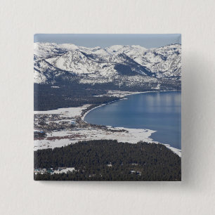 Badge Carré 5 Cm Vue panoramique du lac Tahoe, États-Unis