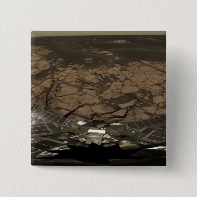 Badge Carré 5 Cm Vue panoramique sur Mars 3 (Devant)
