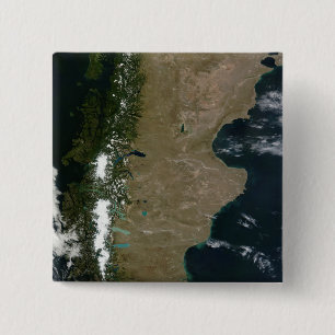 Badge Carré 5 Cm Vue satellite de la région de Patagonia