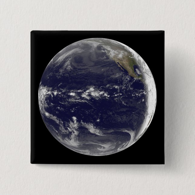 Badge Carré 5 Cm Vue satellite de la Terre (Devant)